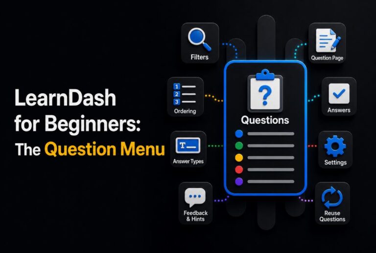 learndash for beginners question menu